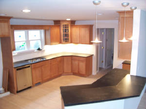 Granite counter top maple cabinets. Northville Michigan