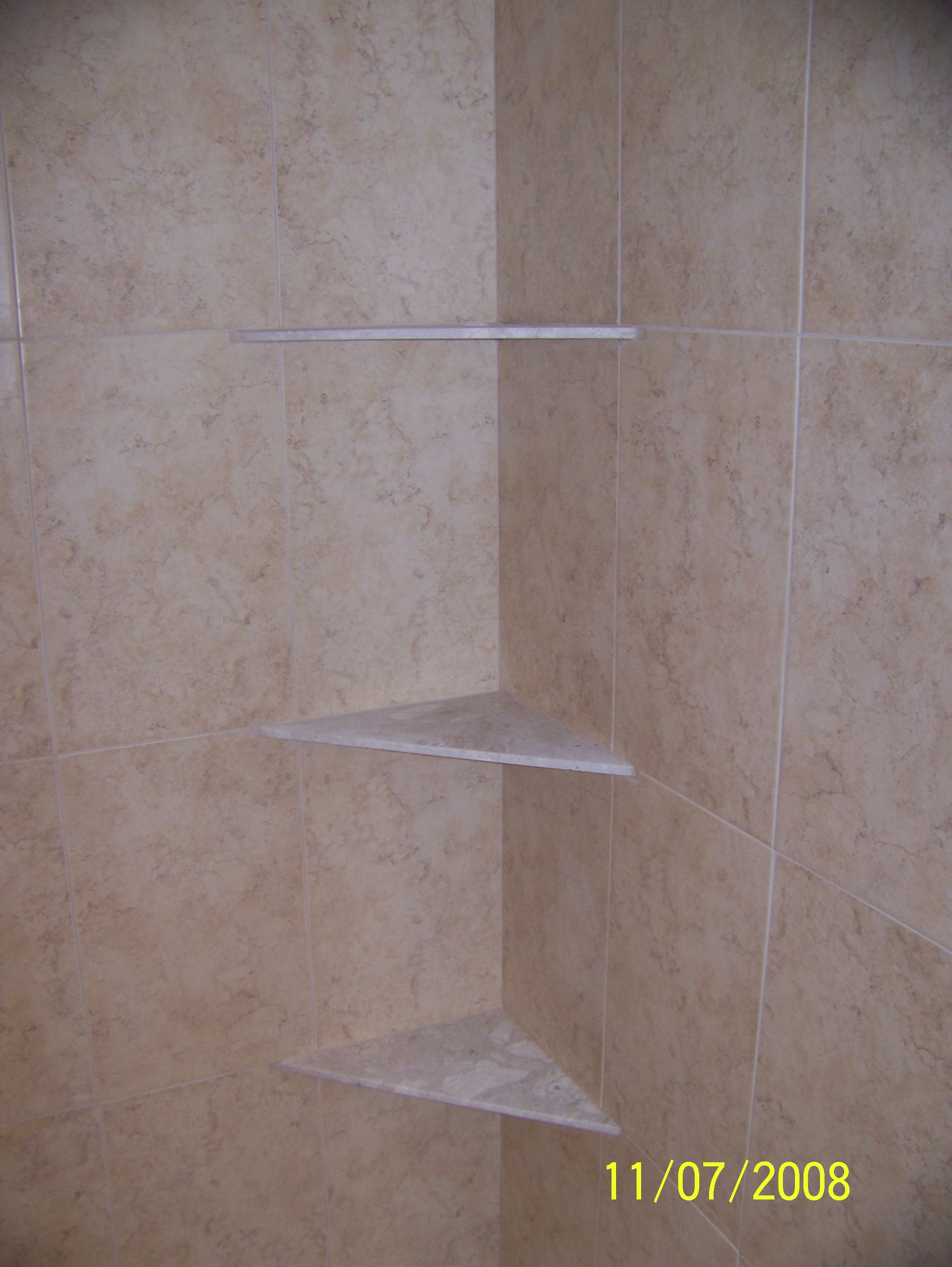 Marble corner shevles  shower