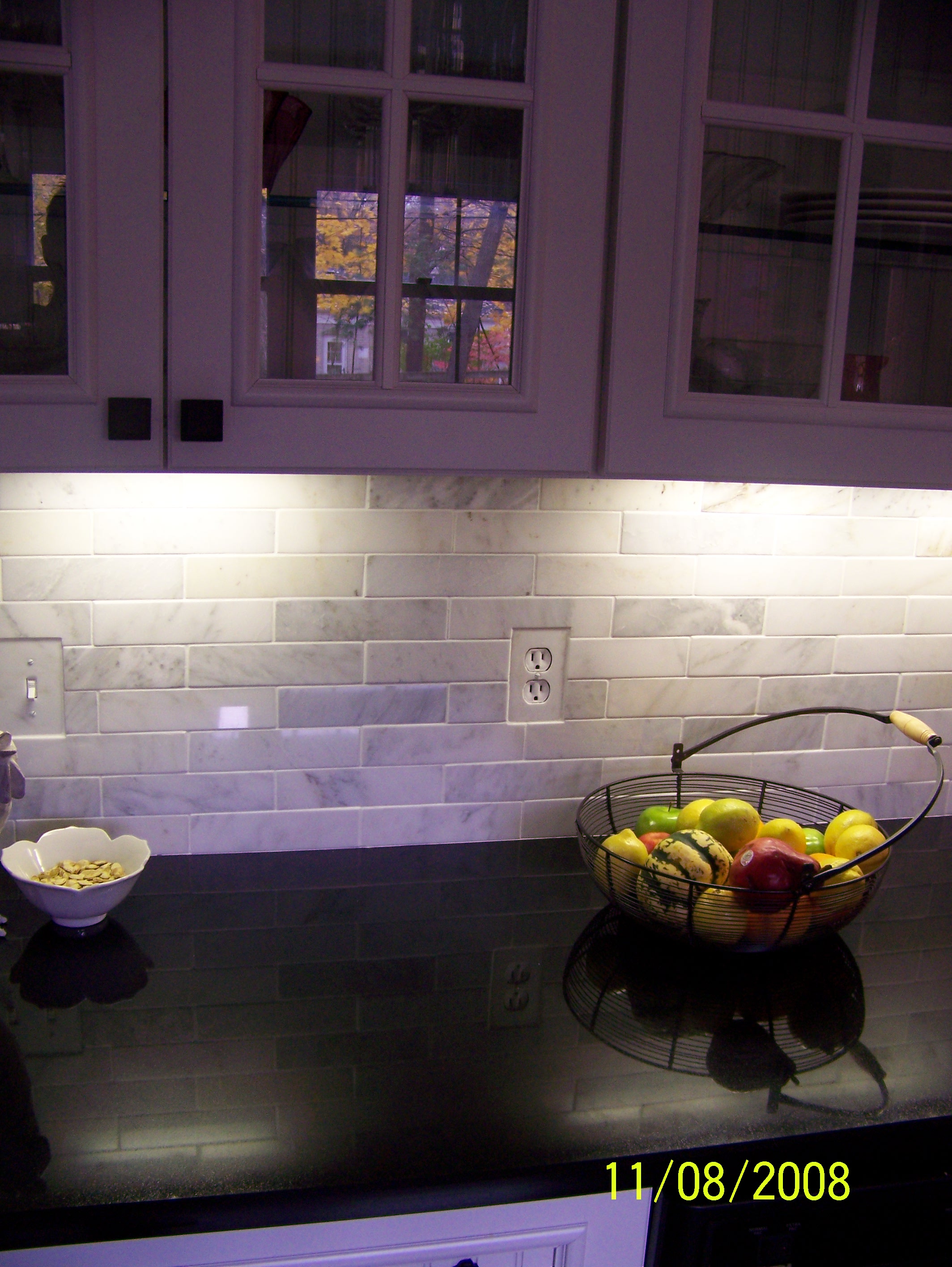 Marble kitchen back splash 